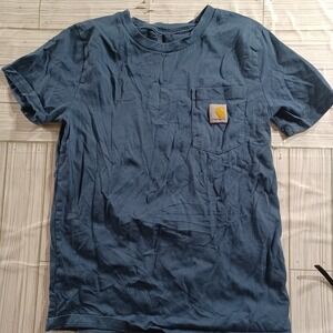 Carhartt Boys Navy Blue Short Sleeve Pocket T-Shirt Size L 12/14